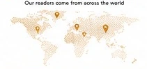 World map showing global reader locations